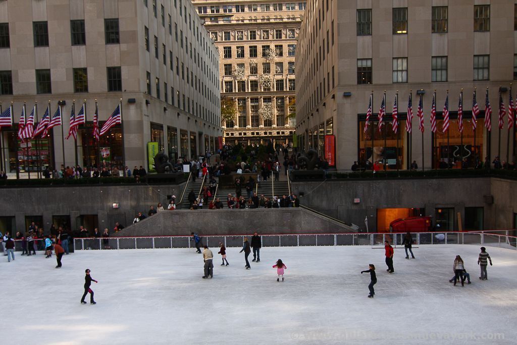 Patinando en el Rockefeller Center