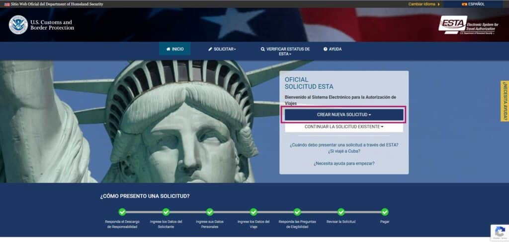 Pasos de la ESTA USA