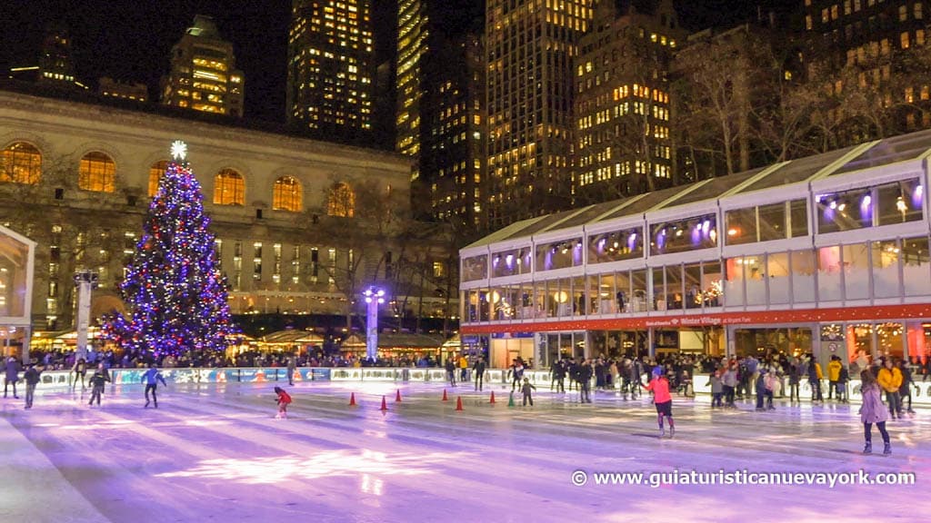 Patinaje sobre hielo en Bryant Park