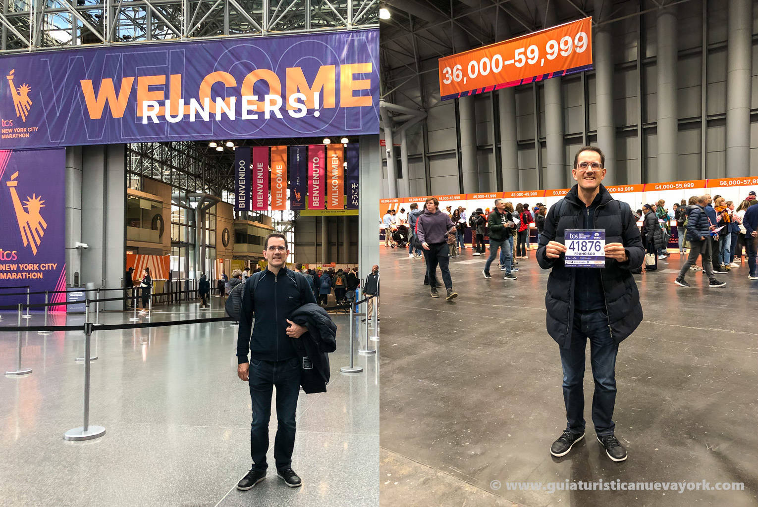 Recogiendo el dorsal, en la Expo